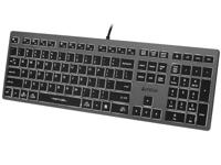 A4Tech FSTYLER FX60H (White Backlit) toetsenbord USB QWERTY Zwart, Grijs