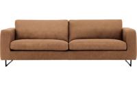 Goossens Excellent Bank Jovani bruin, leer, 4-zits, urban industrieel