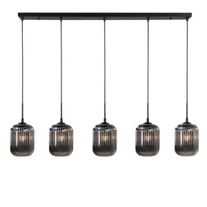 Castel 5 lichts smoke hanglamp