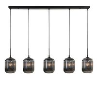 Castel 5 lichts smoke hanglamp