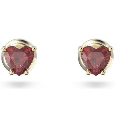 Swarovski 5639133 Oorknoppen Stilla Heart goudkleurig-rood 5 x 6 mm