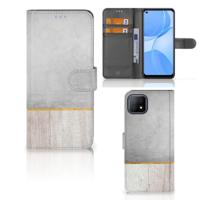 OPPO A73 5G | Book Style Case | Wood Concrete
