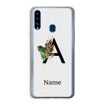 Charcoal Flora: Samsung Galaxy A20s Transparant Hoesje