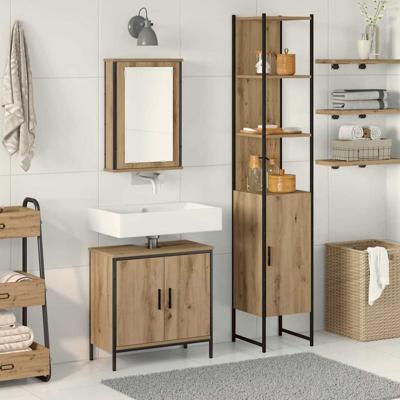 3-delige badkamermeubelset Artisan Eiken Engineered Wood