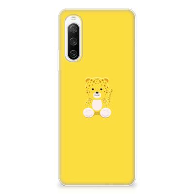 Sony Xperia 10 IV Telefoonhoesje met Naam Baby Leopard Sony Xperia 10 IV Telefoonhoesje met Naam Baby Leopard