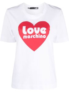 Love Moschino t-shirt à logo imprimé - Blanc