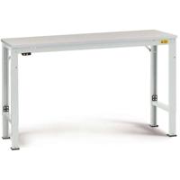 Manuflex LU7043.7035 ESD ESD-werktafel universele speciale reden tafel met rubber schijf, bxdxh = 1500 x 600 x 722-1022 mm Grijs-wit (RAL 7035)