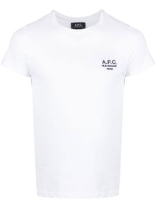 A.P.C. t-shirt en coton à logo imprimé - Blanc