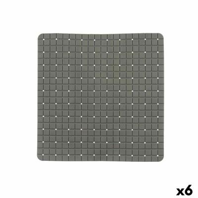 Antislipmat voor in de douche Ruiten Grijs PVC 50,3 x 50,3 x 0,7 cm (6 Stuks)