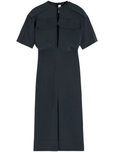 Victoria Beckham robe mi-longue à taille ceinturée - Gris