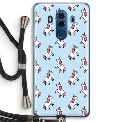 Eenhoorns overal: Huawei Mate 10 Pro Transparant Hoesje met koord