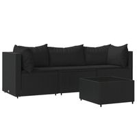 The Living Store Loungeset s Schwarz - Modular - Wetterfest - PE-Rattan