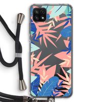 Tropisch: Samsung Galaxy A22 5G Transparant Hoesje met koord
