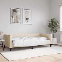 Slaapbank 90x200 cm stof crmekleurig