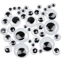Decoratie oogjes/wiebel oogjes 4-20 mm 1100 stuks   - - thumbnail