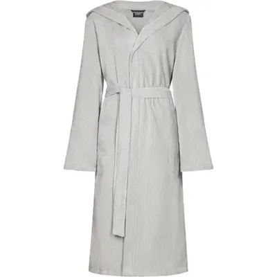 Cawö Cawo Dames Badjas extra licht met Capuchon 6140 silber 36