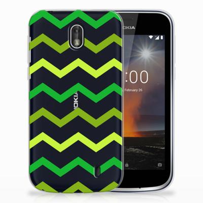 Nokia 1 | TPU bumper | Zigzag Groen