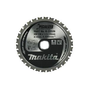 Makita Cirkelzaagblad voor Zacht Staal | Specialized | Ø 136mm Asgat 20mm 30T - B-33526