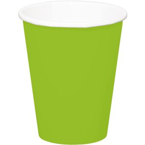 24x stuks drinkbekers van papier lichtgroen 350 ml