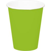 24x stuks drinkbekers van papier lichtgroen 350 ml - thumbnail