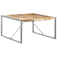 vidaXL Eettafel 140x140x75 cm ruw mangohout