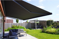 1 stuk beschikbaar: Zonnescherm 3-buis C80 750x350 cm - SALE0319- - - Van Kooten