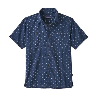 Patagonia Back Step Heren Shirt River Symbols: Stone Blue S