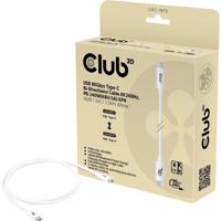 club3D USB-C-kabel USB 4.0 USB-C stekker 1.20 m Wit CAC-1572 club3D USB-C-kabel USB 4.0 USB-C stekker 1.20 m Wit CAC-1572