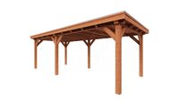 Trendhout Overkapping Siena 705x350 cm- Plat dak- Onbehandeld lariks Douglas hout- Trendhout
