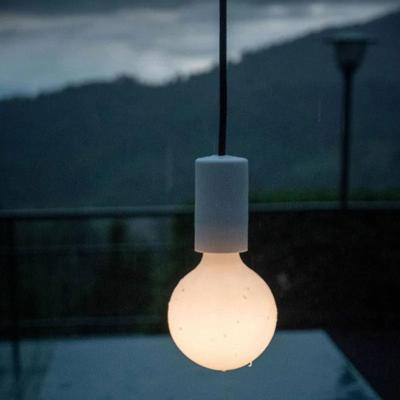Fitting voor buitenlamp wit rond ip65 met gladde afwerking siliconen