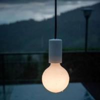 Fitting voor buitenlamp wit rond ip65 met gladde afwerking siliconen