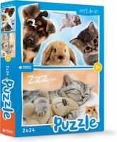 Puzzel baby animals 2x24st - Hortus - thumbnail