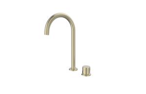 Blaufoss Pavilion Curve verhoogde wastafelkraan Brushed Champagne Gold