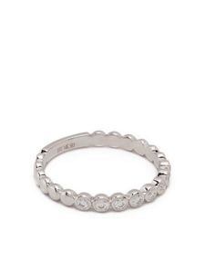 Ef Collection bague en or blanc 14ct pavée de diamants - Argent