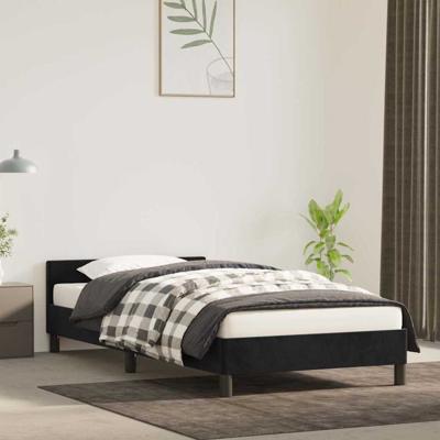 Bedframe met hoofdeinde zonder matras 90x200 cm fluweel zwart