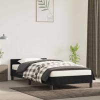 Bedframe met hoofdeinde zonder matras 90x200 cm fluweel zwart