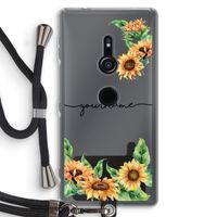 Zonnebloemen: Sony Xperia XZ2 Transparant Hoesje met koord