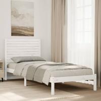 Bedframe extra lang zonder matras massief hout wit 90x220 cm