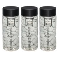 3x Potjes middelgrote decoratie/hobby stenen grijs 750 gram - thumbnail