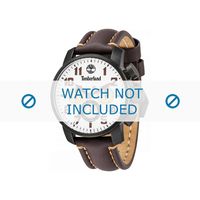 Timberland horlogeband 14439JSU-07 Leder Donkerbruin 22mm + oranje stiksel - thumbnail