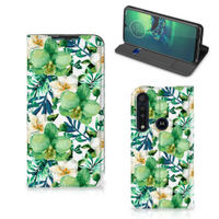 Motorola G8 Plus Smart Cover Orchidee Groen