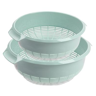 Plasticforte kunststof keuken vergieten - combi set - mintgroen - 27 x 10 cm en 23 x 9 cm