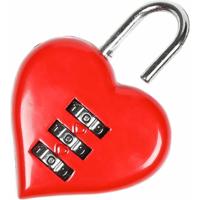 Liefdesslot hartje - rood - metaal - 38 mm - valentijn - brugslot