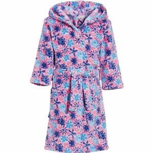 Roze badjas/ochtendjas met bloemen print voor kinderen. 146/152 (11-12 jr)  -