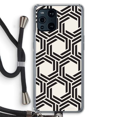 Geometrisch patroon: Oppo Find X3 Transparant Hoesje met koord