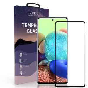 Lunso - Samsung Galaxy A72 - Gehard Beschermglas - Full Cover Screenprotector - Black Edge