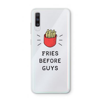 Fries before guys: Samsung Galaxy A70 Transparant Hoesje
