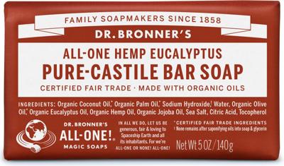 Dr. Bronner's Zeep Eucalyptus Pure-Castile Bar Soap 140gr