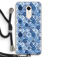 Blauw motief: Xiaomi Redmi 5 Transparant Hoesje met koord