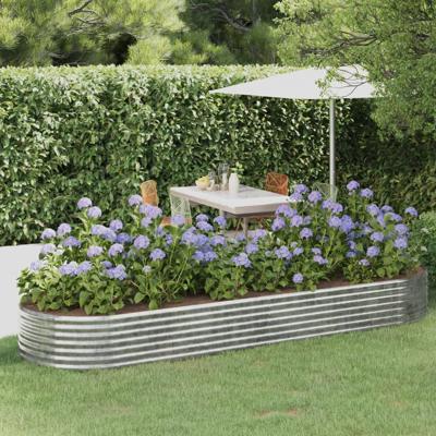 Plantenbak 322x100x36 cm gegalvaniseerd staal zilverkleurig